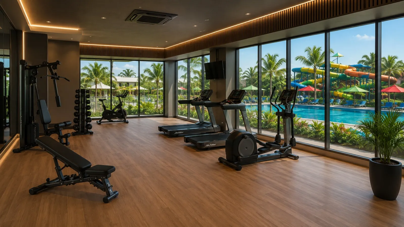 Academia com vista para o parque
